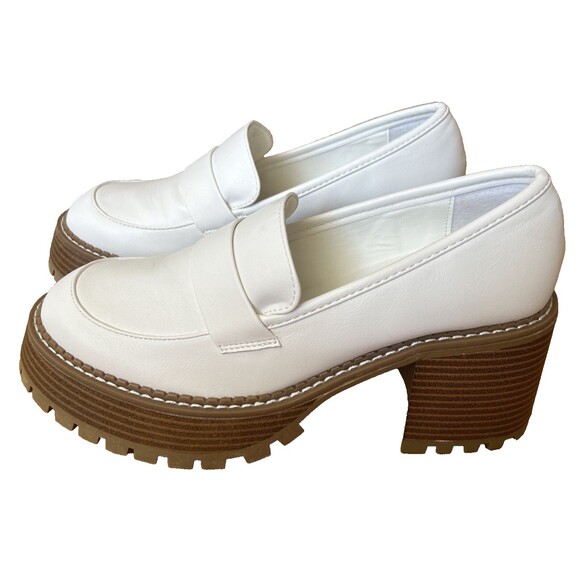 New MIA White Platform Dalilah Lug Sole Funky Chunky Loafers Women’s Size 6 - Picture 4 of 15